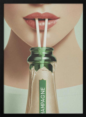 Champagne and Straws Poster