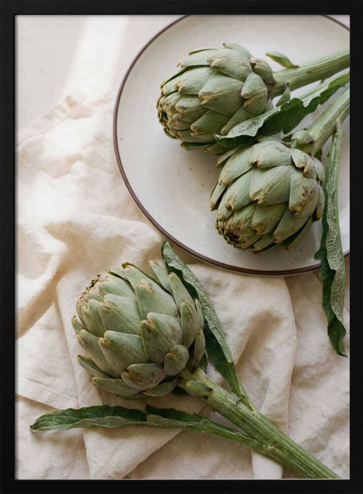 Three Fresh Artichokes Poster