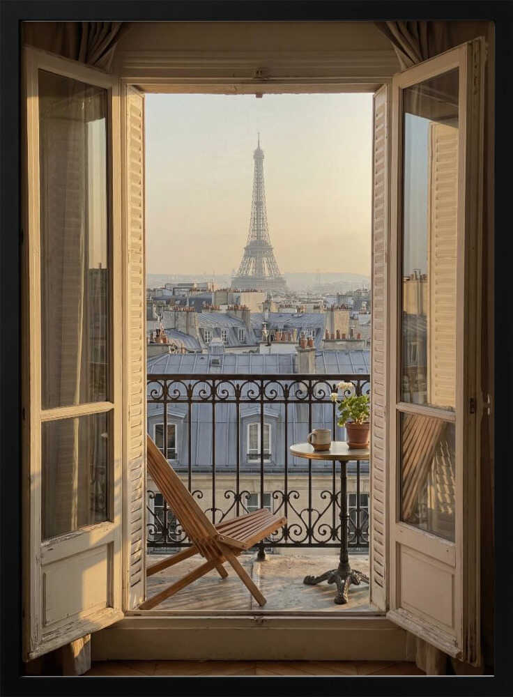 Parisian Balcony View Poster