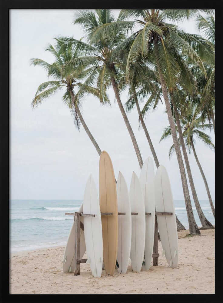 Surfboards On the Beach Poster