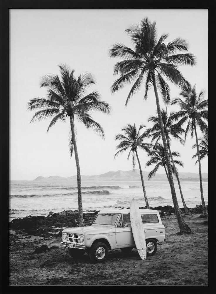 At the Beachbw Poster