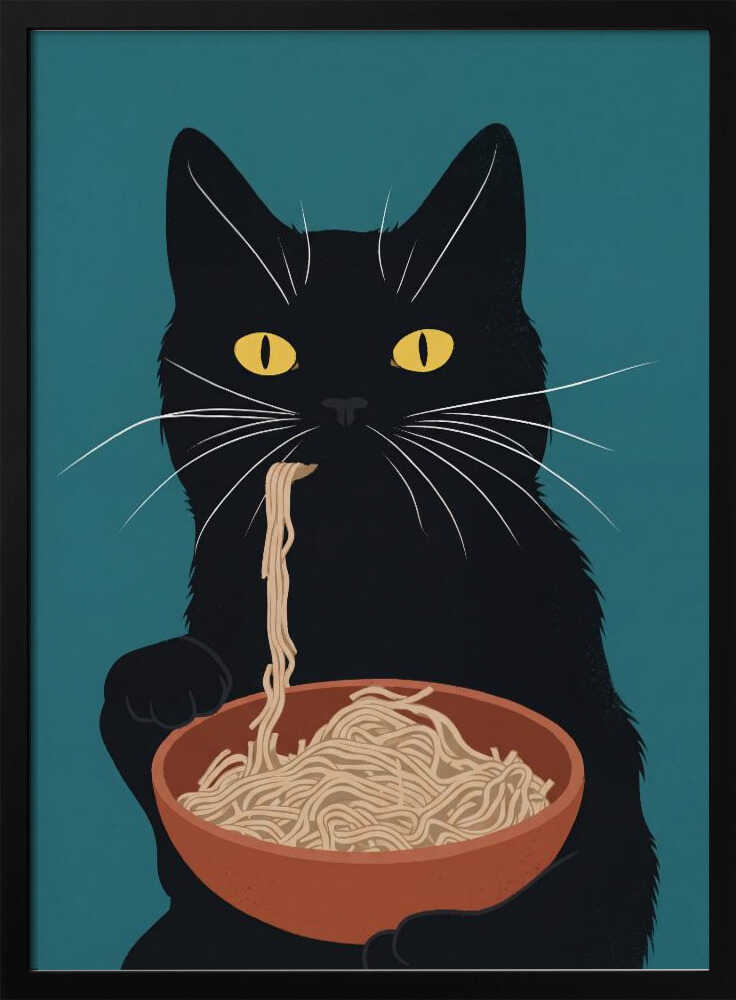 Noodle Cat No 3 Poster