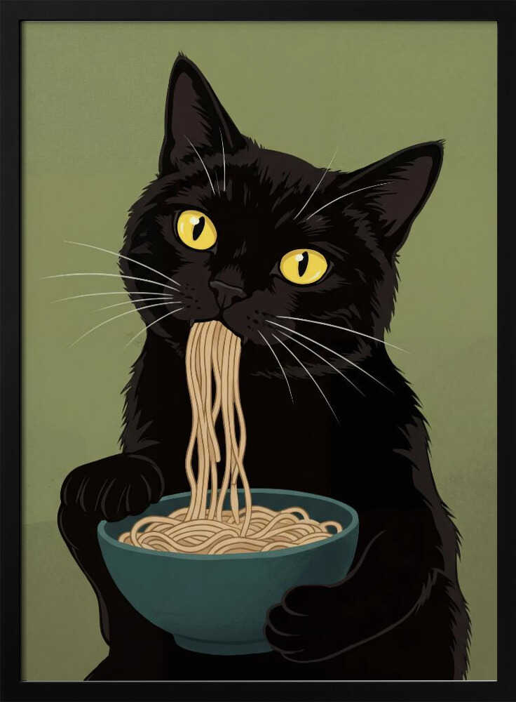 Noodle Cat No 4 Poster