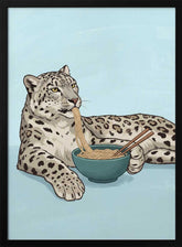 Noodle Snow Leopard Poster