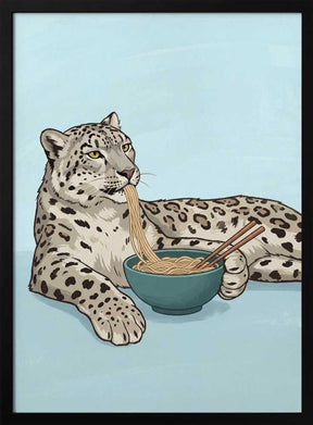 Noodle Snow Leopard Poster