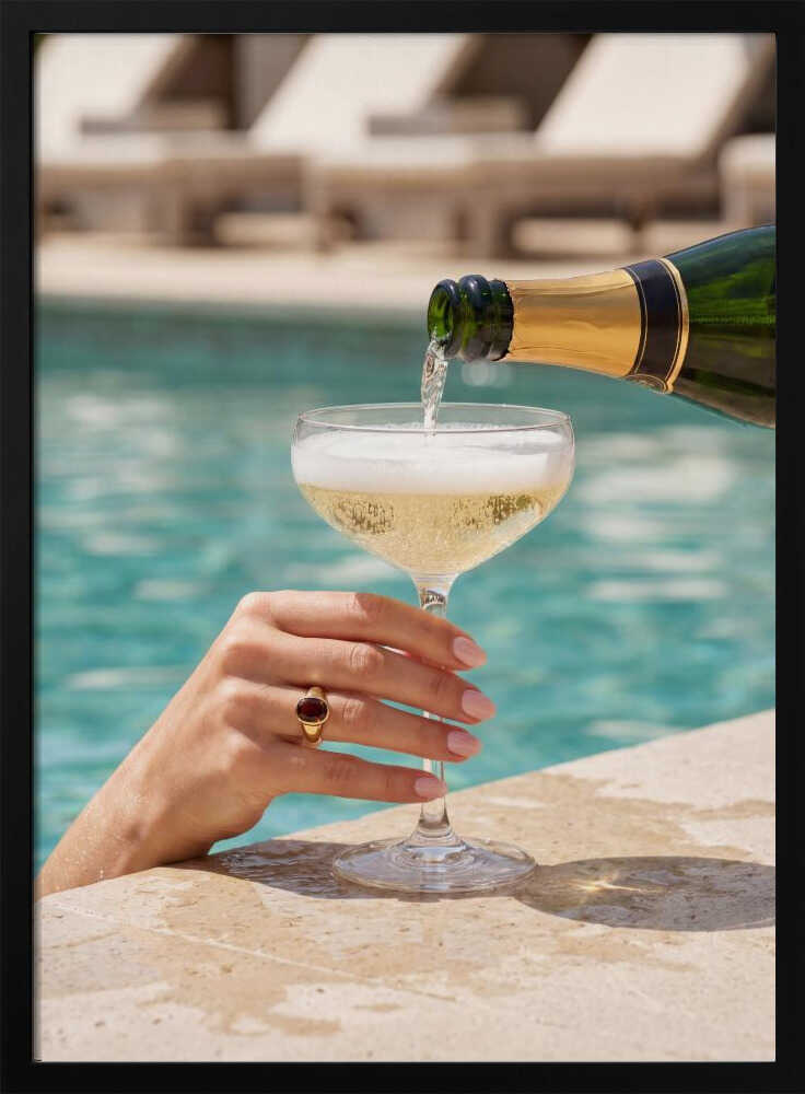 Luxury Poolside Champagne Poster