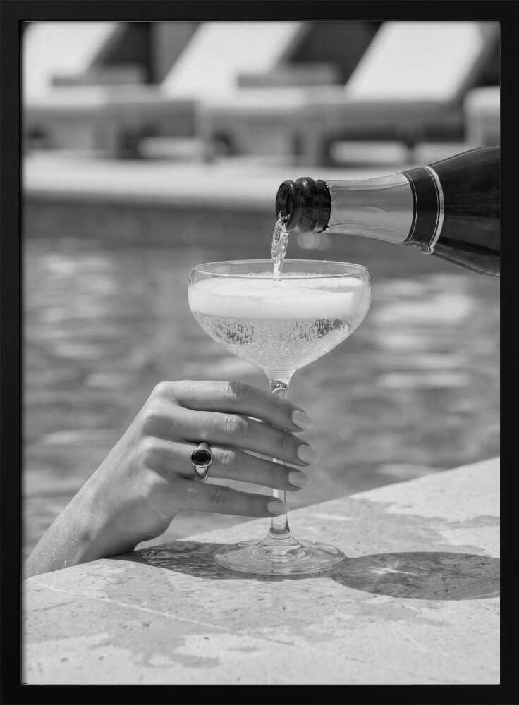 Champagne Poolside Pour Poster