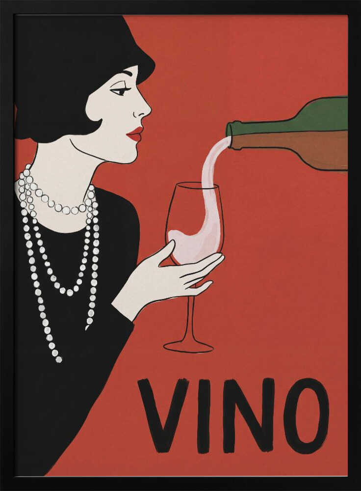 Elegant Flapper Wine Pour Poster
