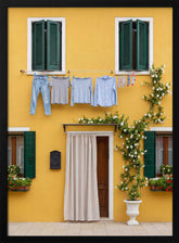 Yellow House Laundry Day – art print by Andreas Magnusson