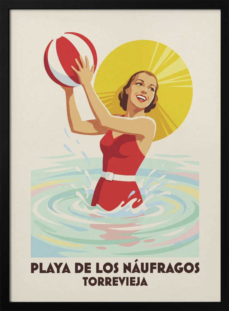 Retro Beach Ball Fun Poster