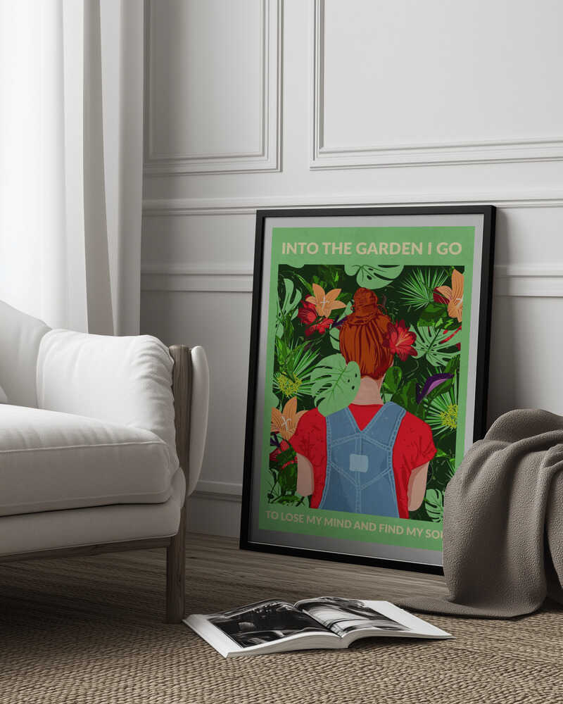 Into the Garden (redhead &amp; Light Green) Poster