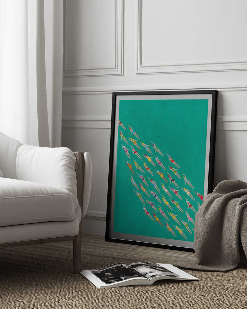 Racing Swimmers Poster
