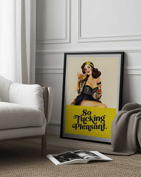 So Fucking Pleasant Art Deco Pinup Girl Poster