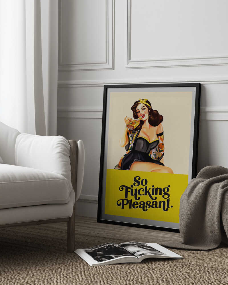 So Fucking Pleasant Art Deco Pinup Girl Poster