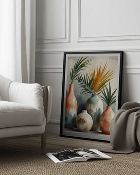Tropical Vases In Watercolor Hues Poster