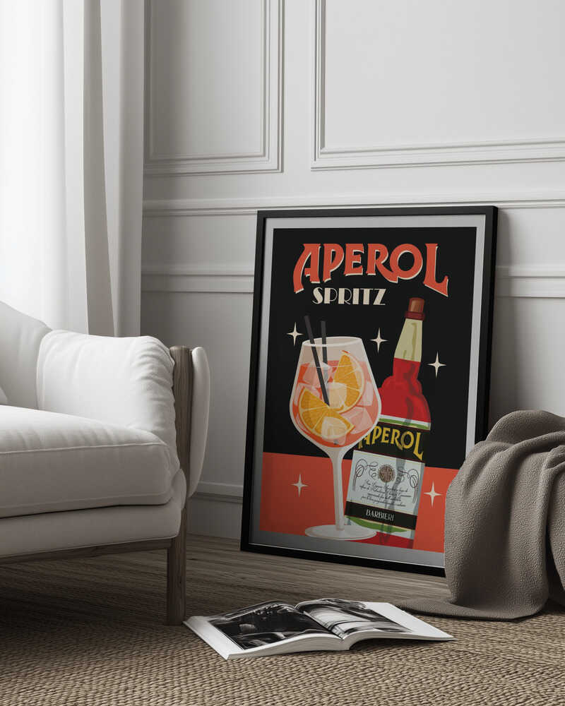 A4 Aperol Spritz 2 Black 01.png Poster