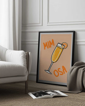 Illustration Of A Mimosa Cocktail Poster