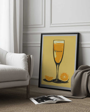 Illustration Of A Mimosa Cocktail Poster