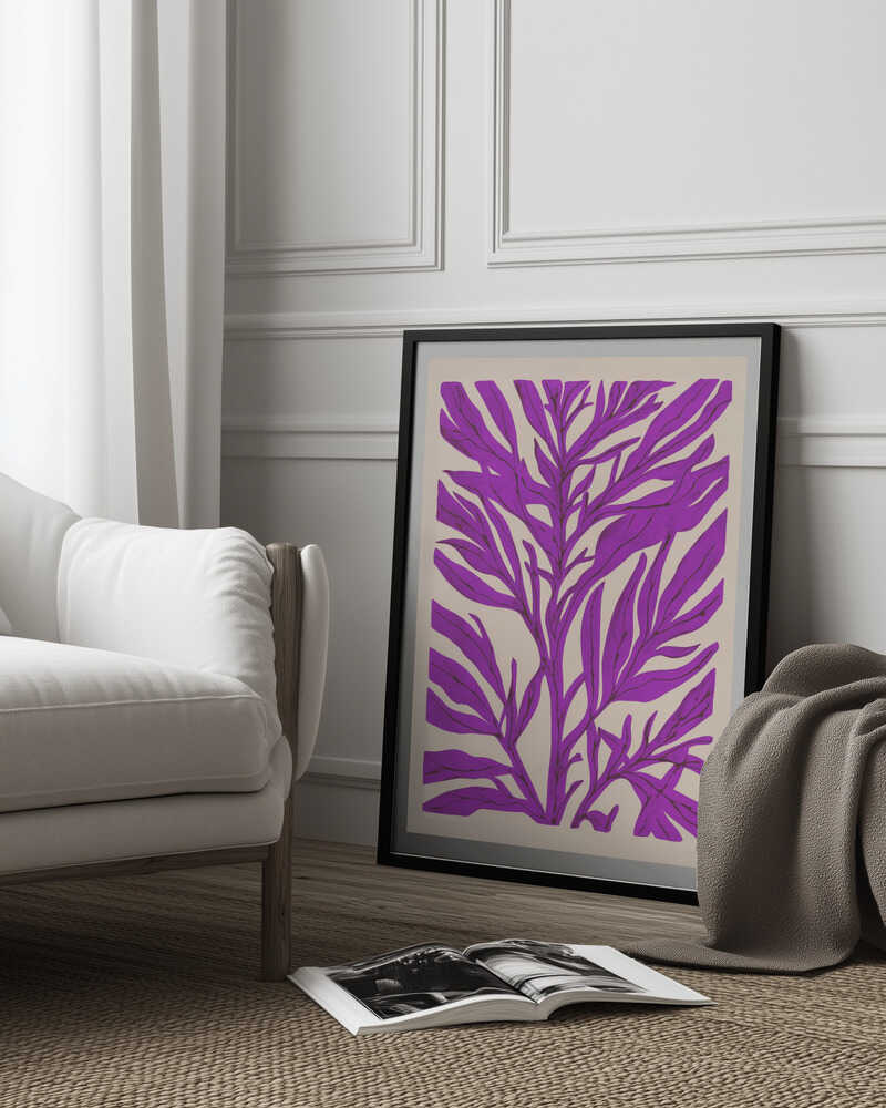 The Tree Branch with Purple Leaves Poster