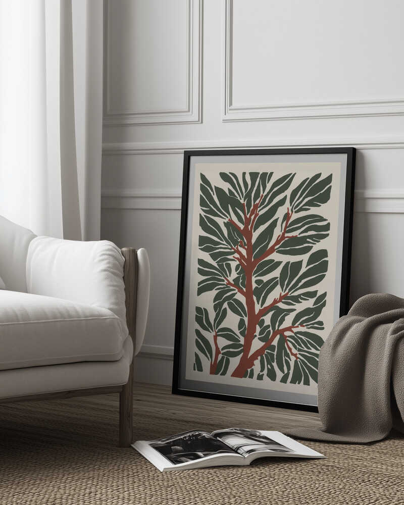 The Tree Branch with Green Leaves Poster