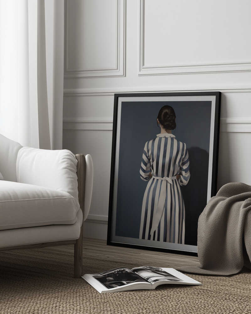 The Girl In Blue and White Striped Dress Poster
