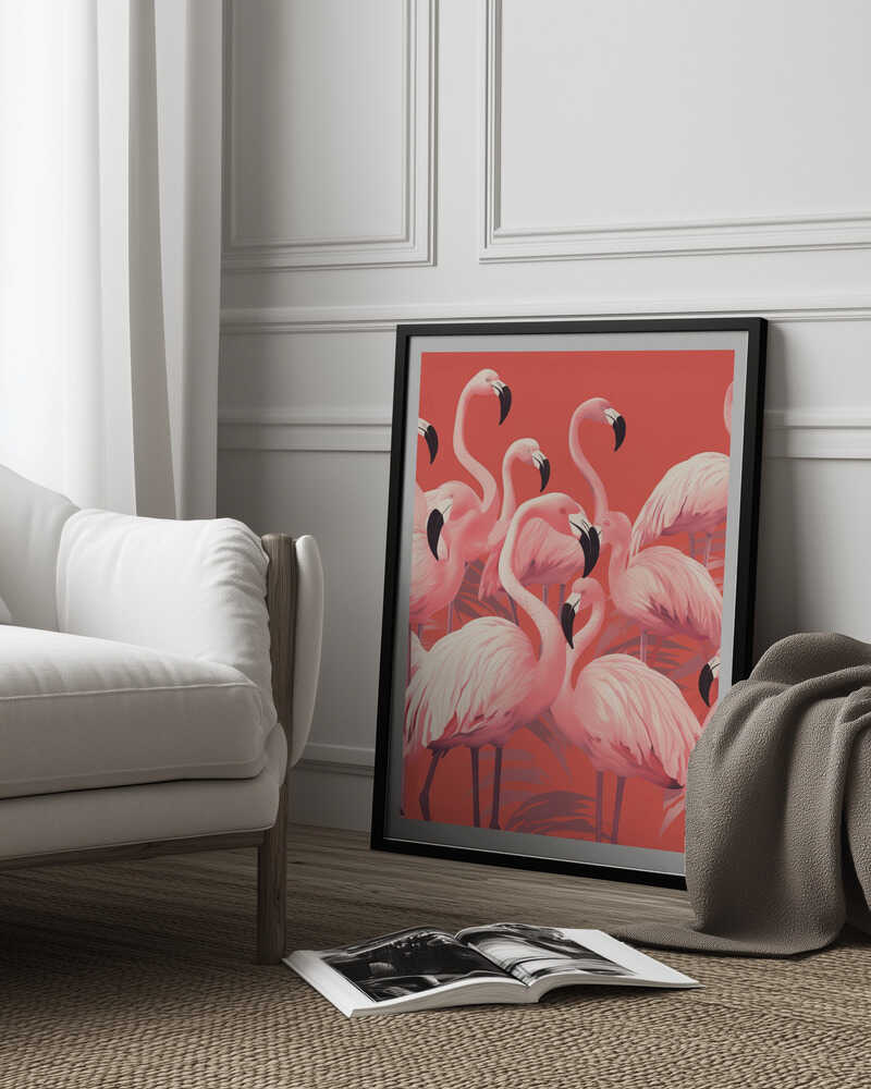 Vibrant Pink Flamingos Poster