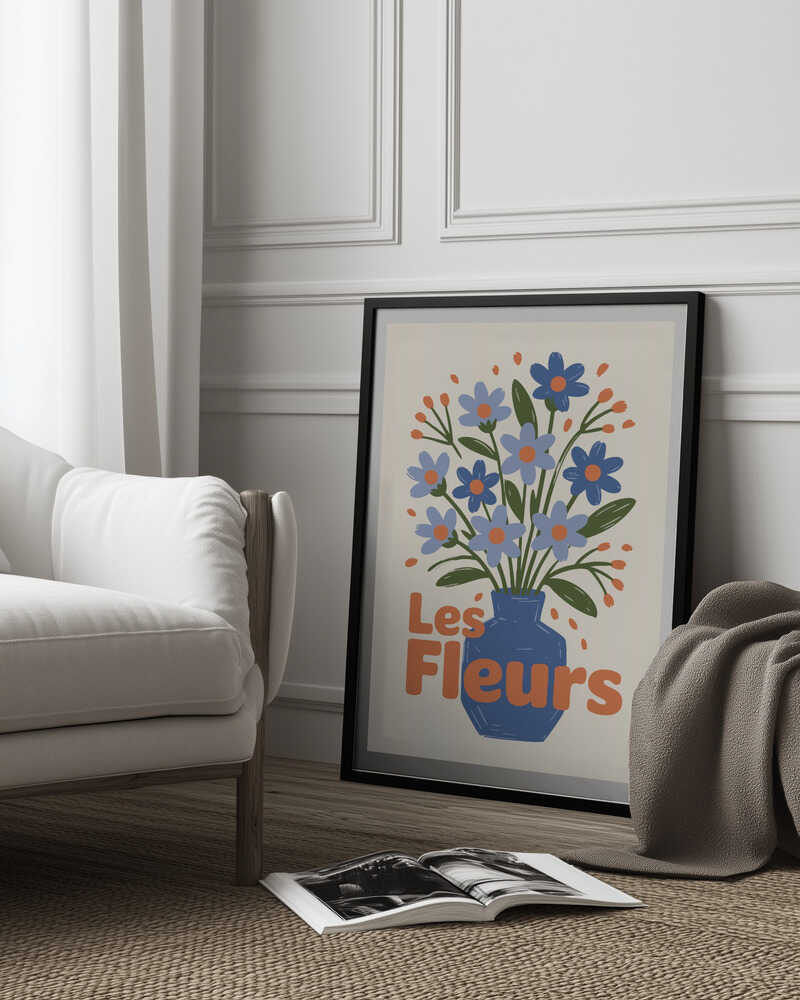 Charming Blue Blooms Poster