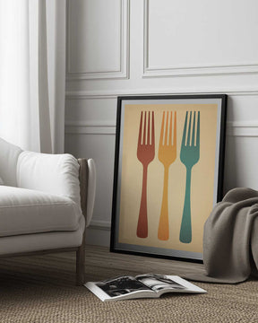 Colorful Fork Trio Poster