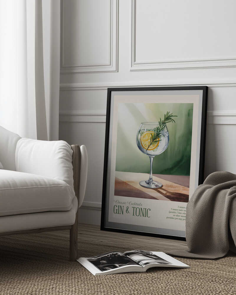 Classic Cocktails - Gin and Tonic Poster