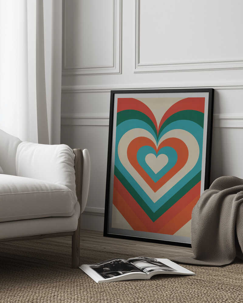 Concentric Hearts Poster