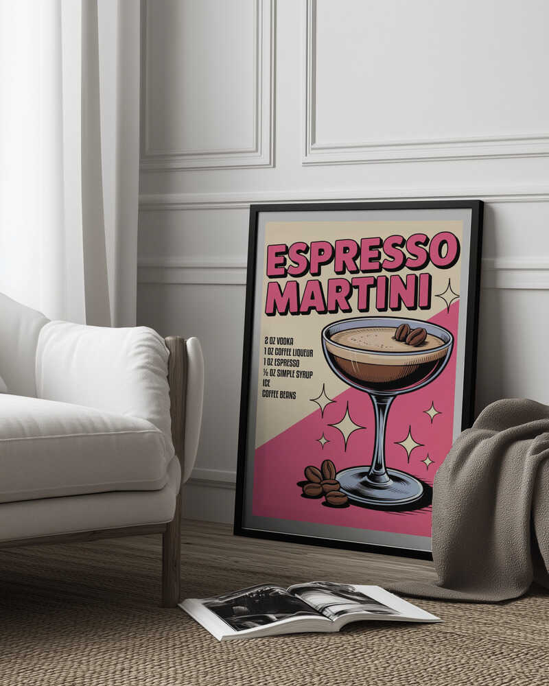 Espresso Martini Retro Style Poster