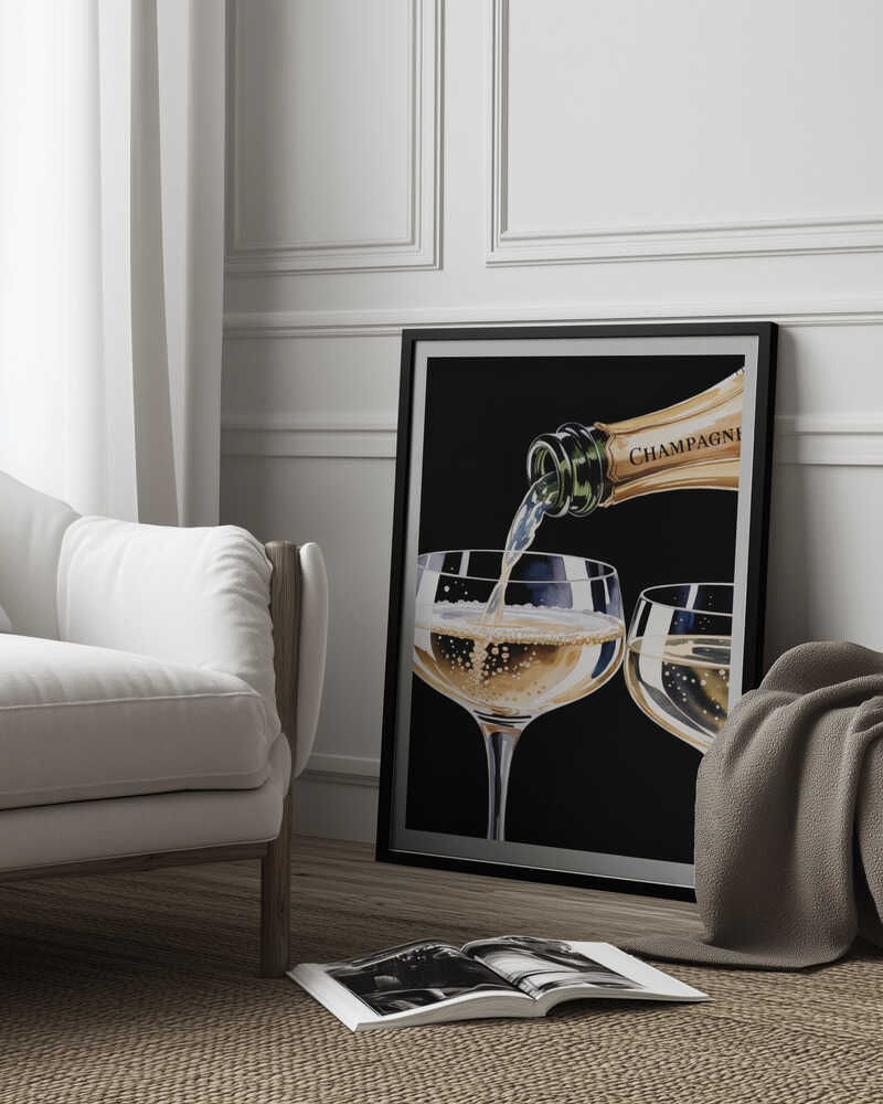 Pouring Champagne Poster
