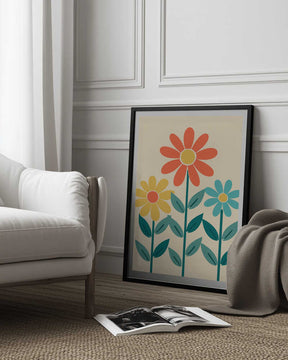 Boho Flowers Series No 7 Poster