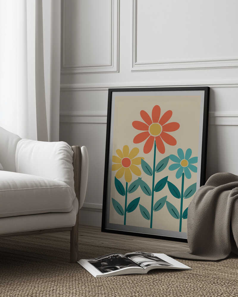 Boho Flowers Series No 7 Poster
