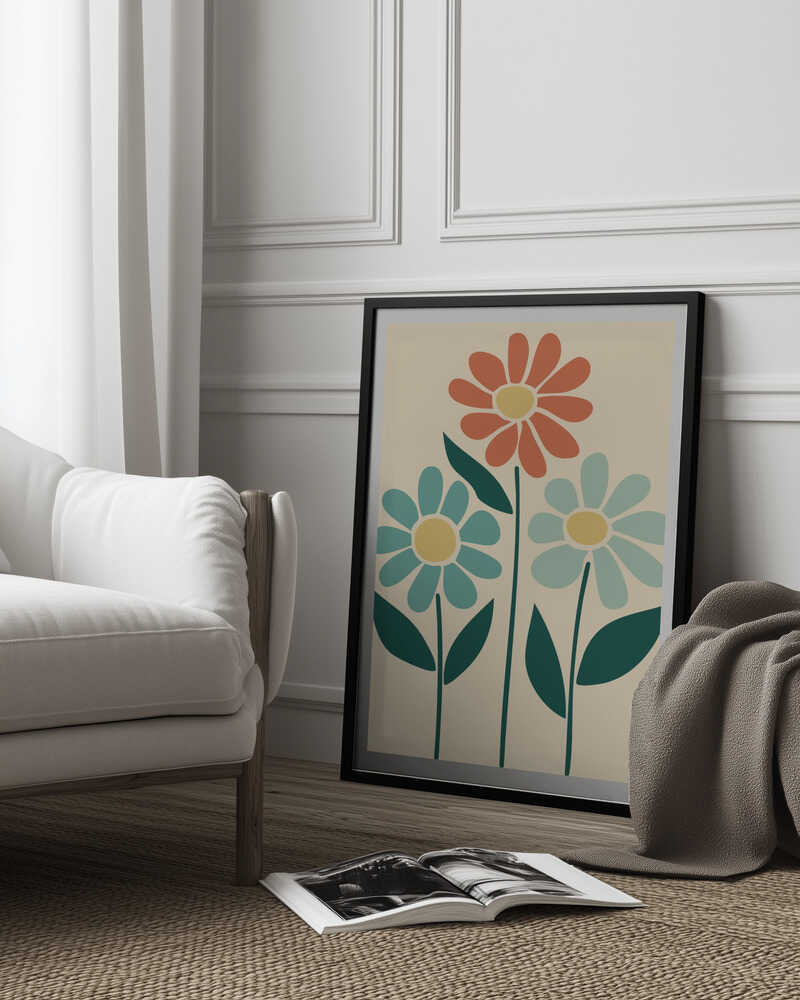 Boho Flowers Series No 6 Poster