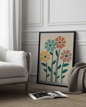 Boho Flowers Series No 5 Poster