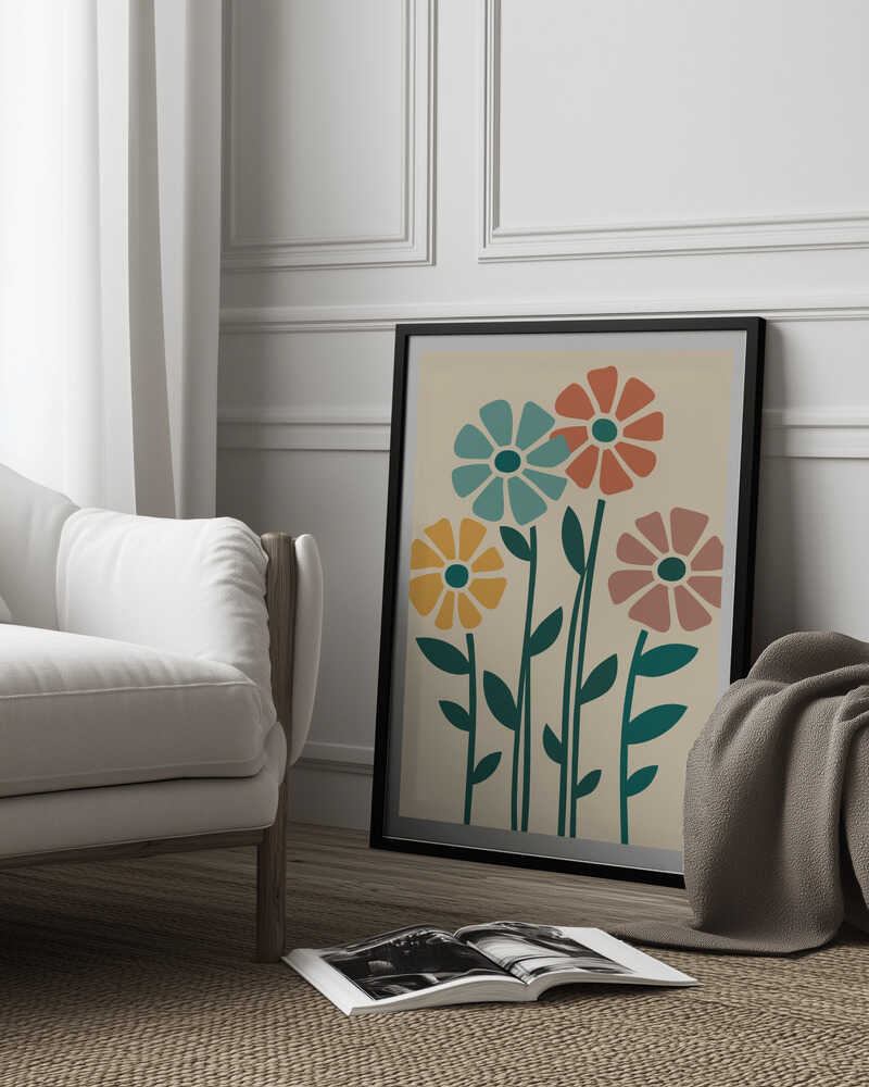 Boho Flowers Series No 5 Poster