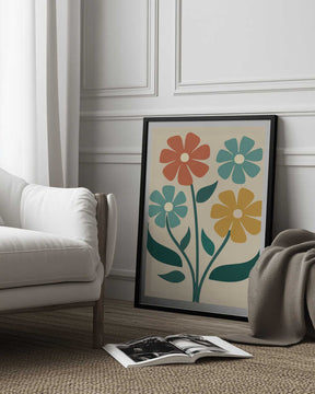 Boho Flowers Series No 4 Poster
