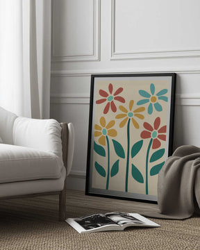 Boho Flowers Series No 3 Poster
