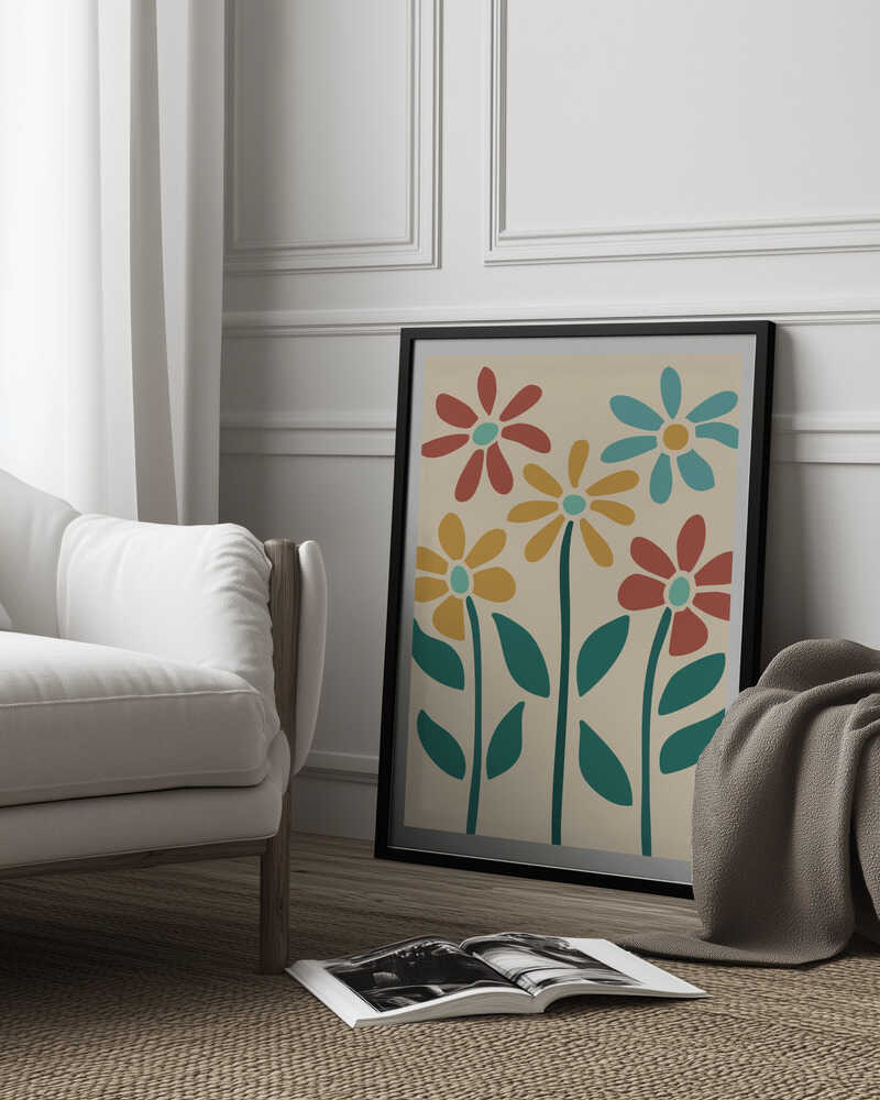 Boho Flowers Series No 3 Poster