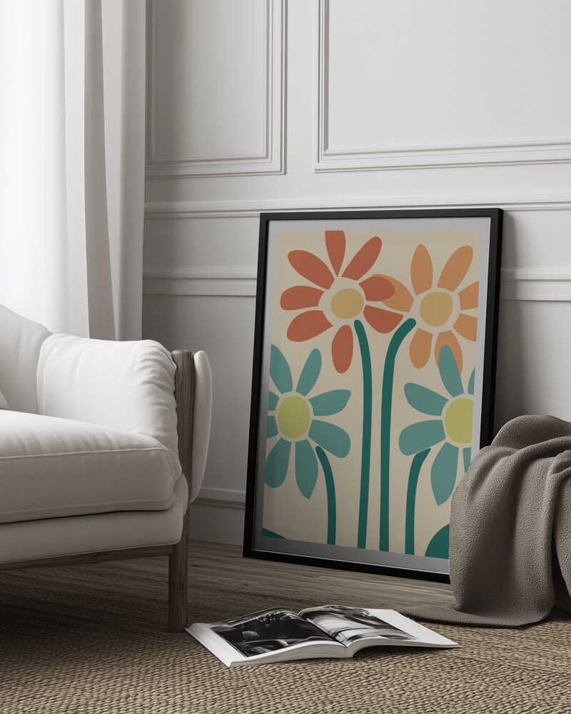 Boho Flowers Series No 2 Poster