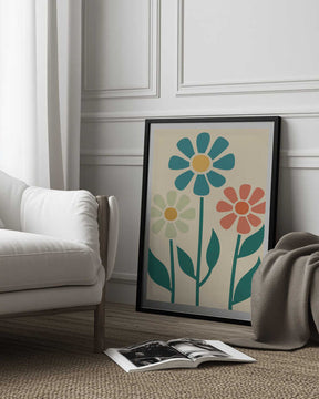 Boho Flowers Series No 1 Poster
