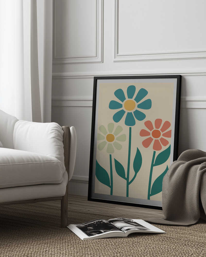 Boho Flowers Series No 1 Poster