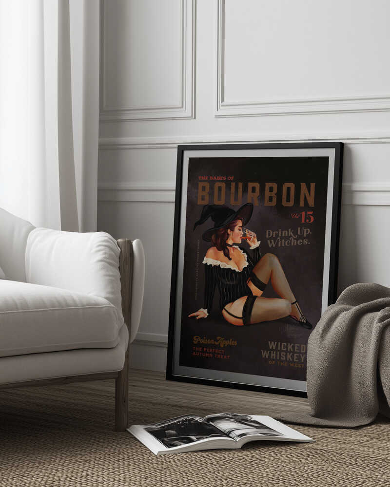 Babes of Bourbon October Halloween Witch Poster