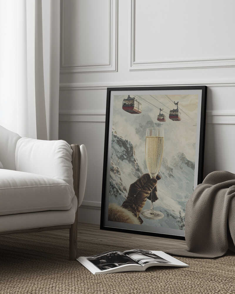 Bubbly Skiing Poster