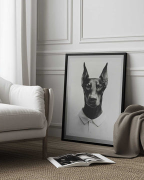 Doberman In Polo Shirt Poster