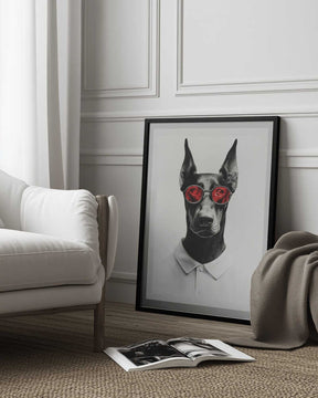 Doberman In Polo Shirt Poster