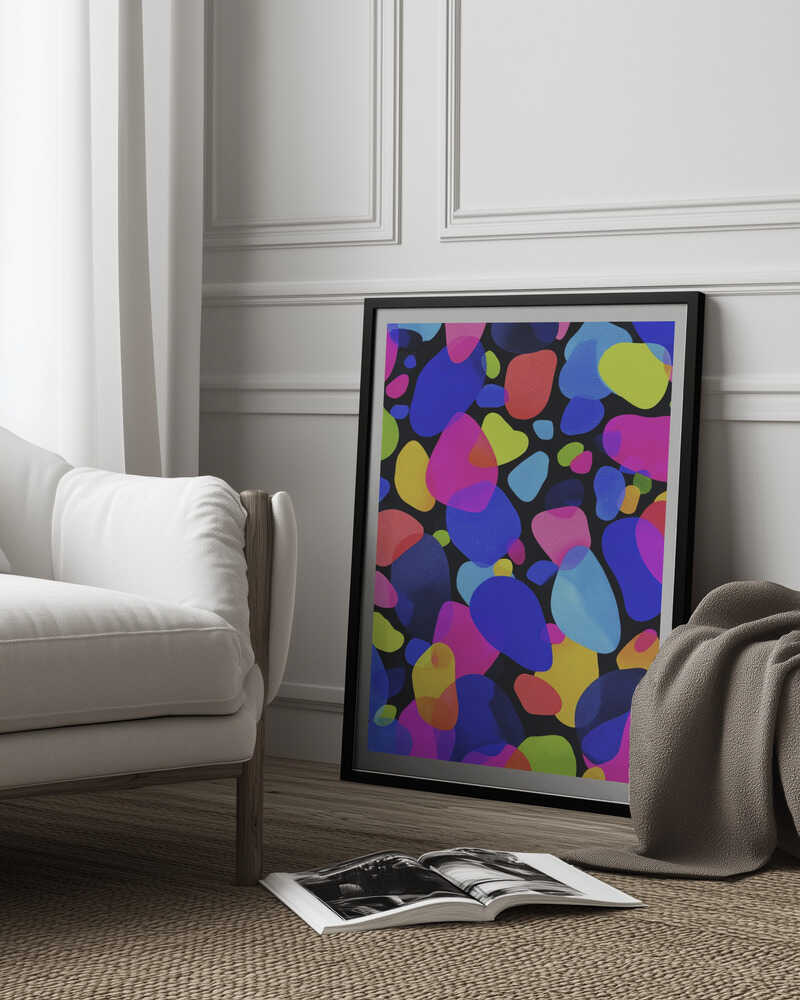 Neon Mosaic Poster