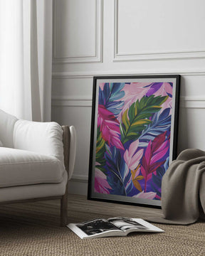 Vivid Jewel Leaves Poster