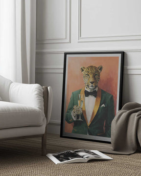 Leopard In Green Tuxedo Poster
